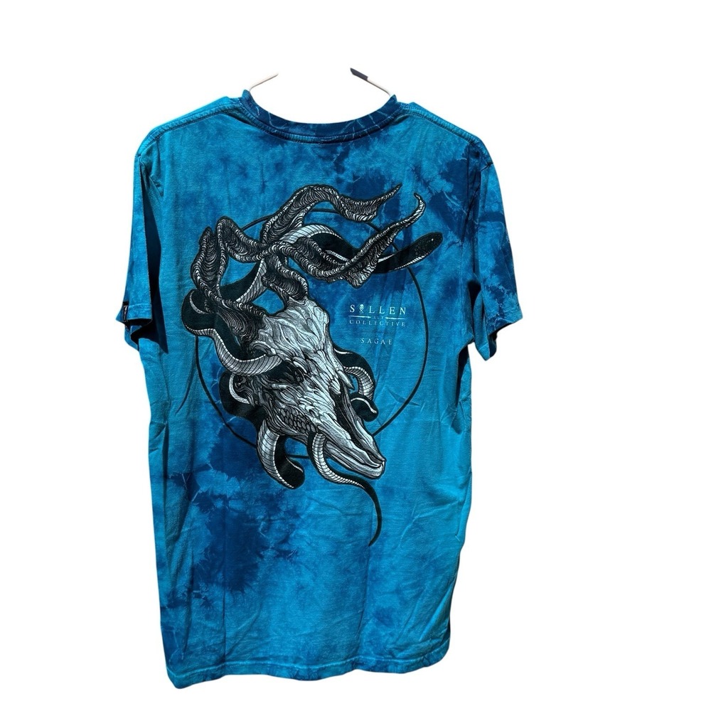 Sullen Art & Tattoo Collective Men's  T Shirt Goat Skull Twisted Horns Graphic M